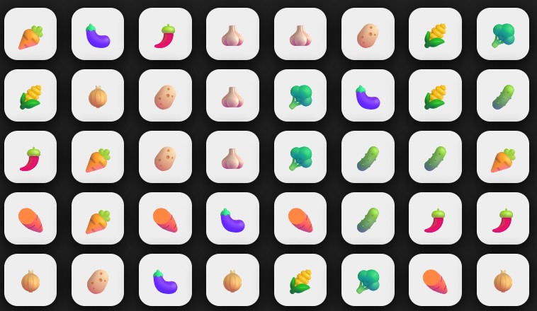 Memory Card - vegetables